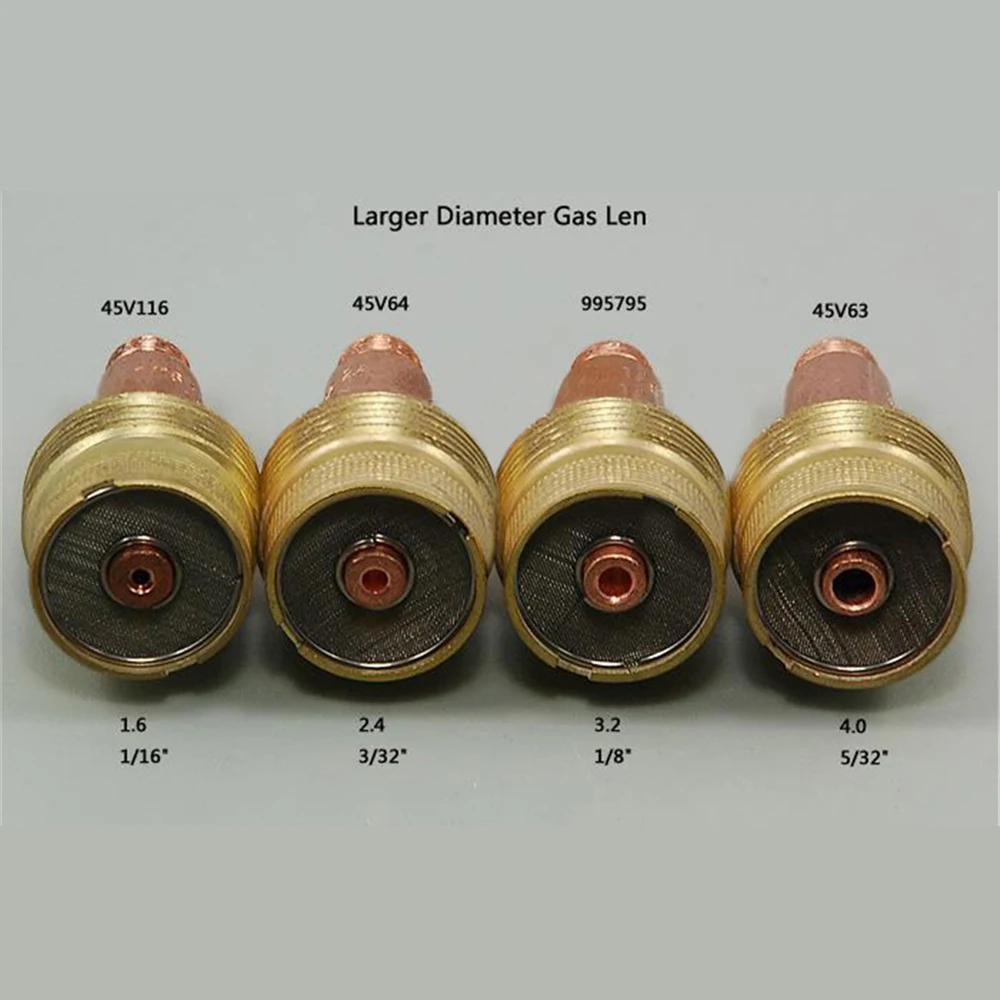 TIG Комплект расходников газовые линзы большого диаметра цанги 45V64 подходит для