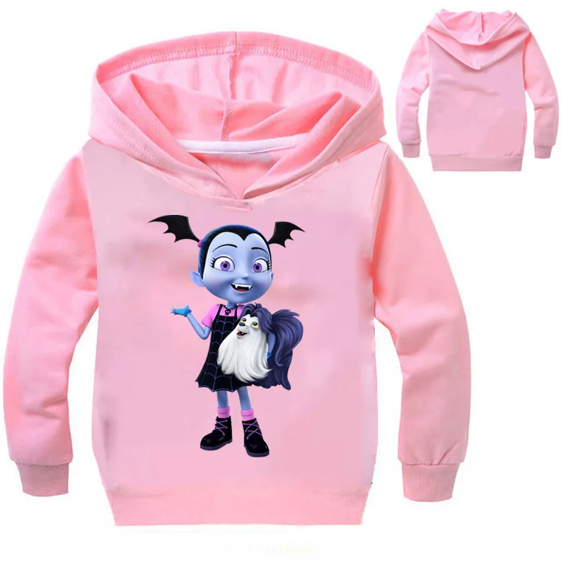 Г. Худи с изображением вампира для маленьких девочек, весенне-Осенние костюмы Детские хлопковые тонкие топы, одежда футболки с длинными рукавами детский свитер - Цвет: style 1