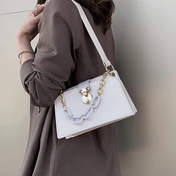 

Thick Chain Design Pu Leather Shoulder Bags For Women 2020 Fashion Simple Handbags Female Handbags Lady Hand Bag