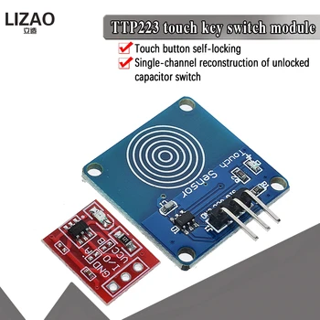 

5Pcs TTP223 Touch Key Switch Module Touching Button Self-Locking/No-Locking Capacitive Switches Single Channel Reconstruction
