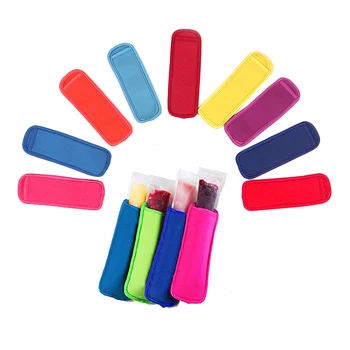 

10pcs random color Neoprene Popsicle Holder Freezer Icy Pole Ice Lolly Sleeve Protector Ice Block Holder Ice Cream Tools Mayitr