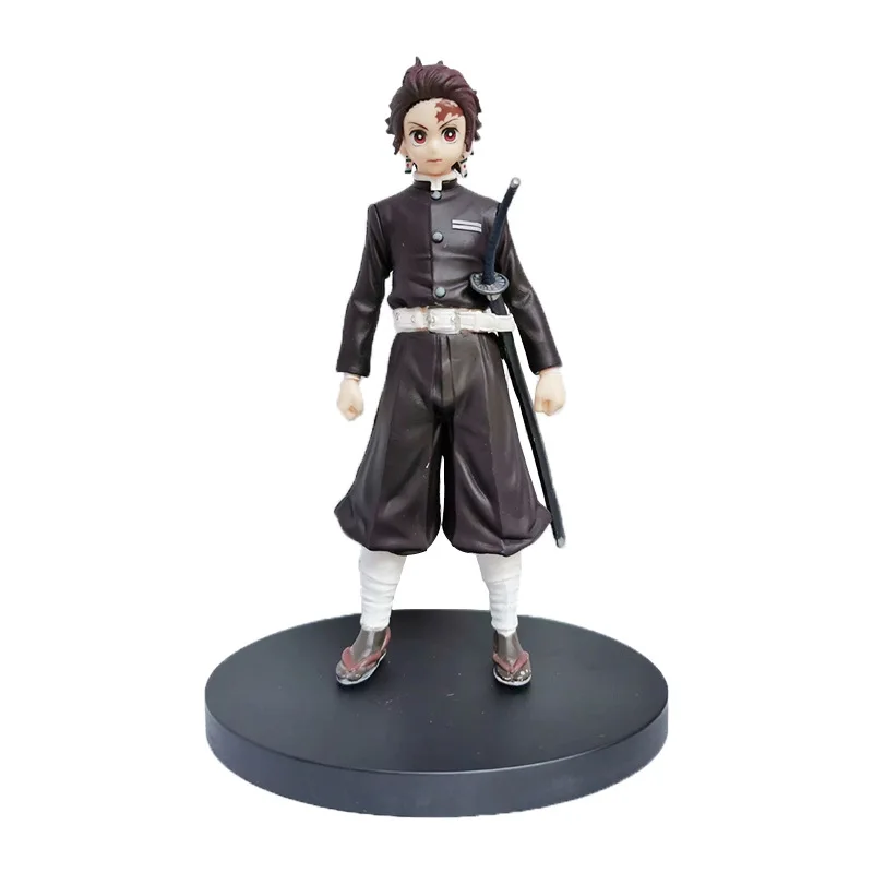 Аниме Статуэтка демон убийца Kimetsu no Yaiba Kamado Tanjirou Hashibira Inosuke Kamado Nezuko ПВХ фигурка коллекция игрушек - Цвет: Армейский зеленый
