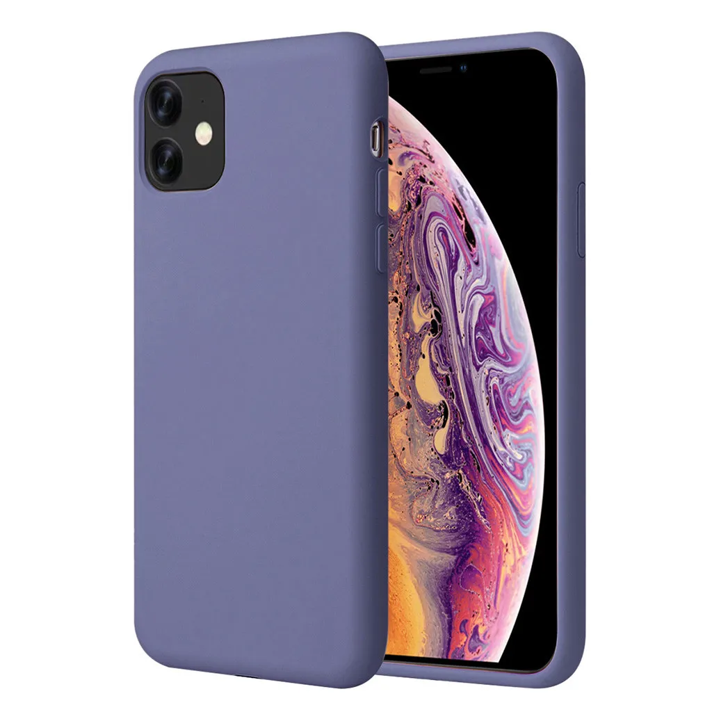 Mosunx для iphone 11, 6,1 дюймов и Pro Max, 6,5 дюймов, Pro, 5,8 дюймов, жидкий силиконовый гель, резина, полный корпус, ударопрочный, защитный - Цвет: Серый