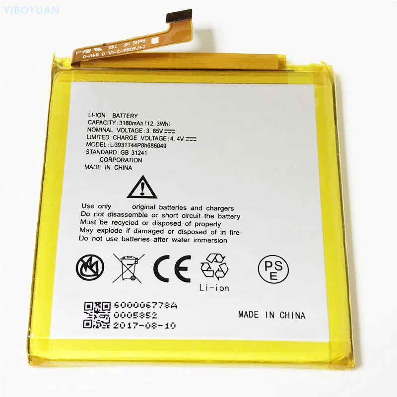 

3.85V 3180mAh Li3931T44P8h686049 For ZTE Axon M LTE-A Z-01K Multy Z999 Battery