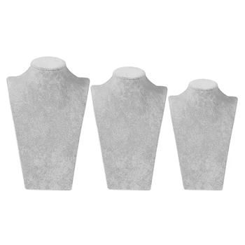 

3x Jewelry Display Bust Mannequin Necklace Choker Hanging Holder Store Storage