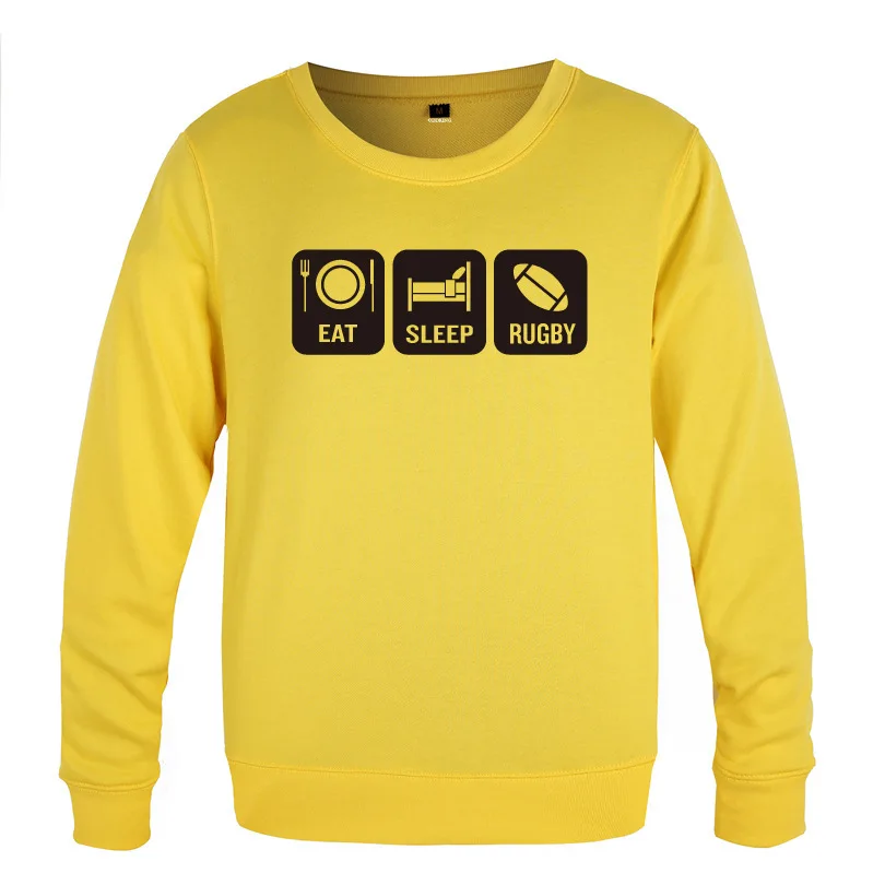 

Eat Sleep Rugby Team Player Sweatshirt Men Spring Autumn Long Sleeve O-Neck Pullover Casual Man Streetwear Sport Fitness Hoody