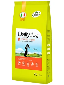 

DAILYDOG DAILYDOG PUPPY MEDIUM BREED TURKEY & RICE monobelkovy for medium breed puppies with turkey and rice