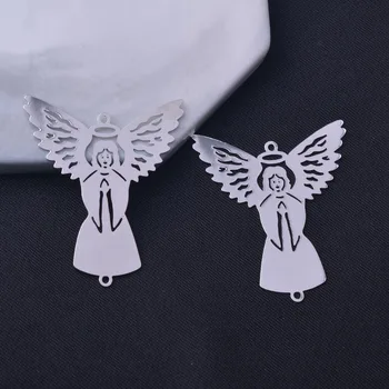 

10pcs 35mm*40mm Rhodium Plated Goddess Connectors Filigree Charms Hanging Pendants Settings DIY Making Suncathers