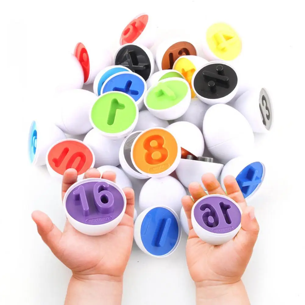26 Pcs Numbers Matching Eggs Toy Baby Learning Education Math Toy Puzzle Matching Toys Montessori Building Blocks For Children
