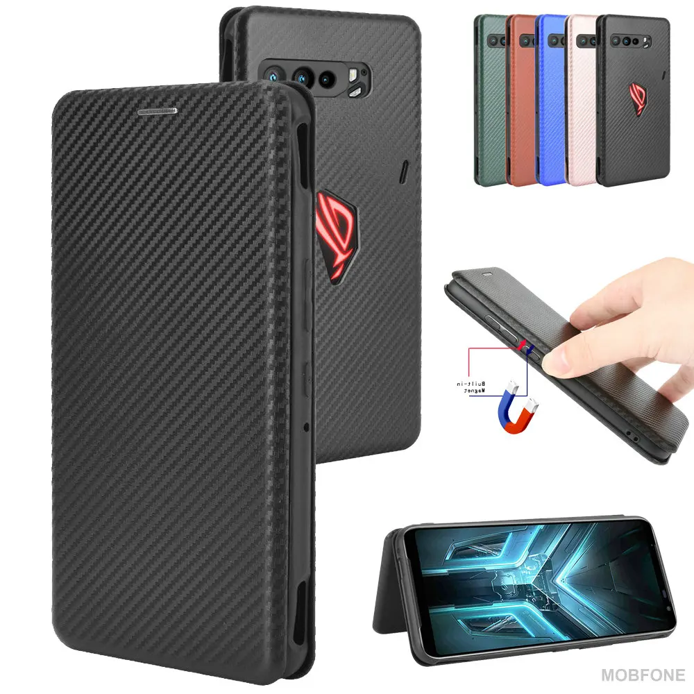 Кожаный чехол Rog Phone 5 из углеродного волокна для телефона ROG 3 ZS661KS деловой кошелек
