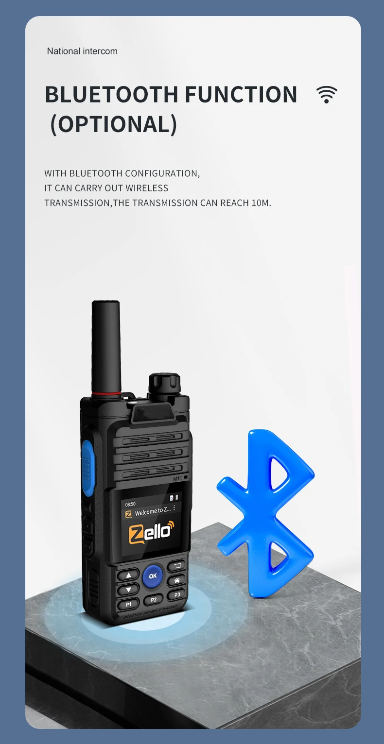 wifi walkie talkie Free Earphones Zello Walkie Talkie 4G Long Range Amateur Mobile Radio Bluetooth Transceiver Phone Network Walkie Talkie 100 km 2 way radio