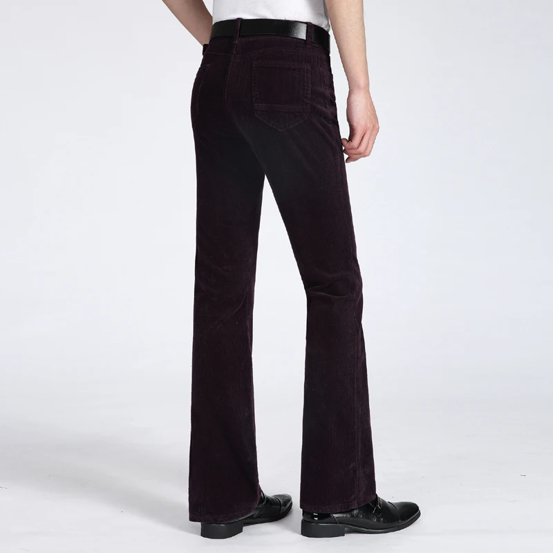 Men's Casual pants Autumn and Winter New Thick Men's Casual pants Purple Corduroy Male Loose Corduroy FIared