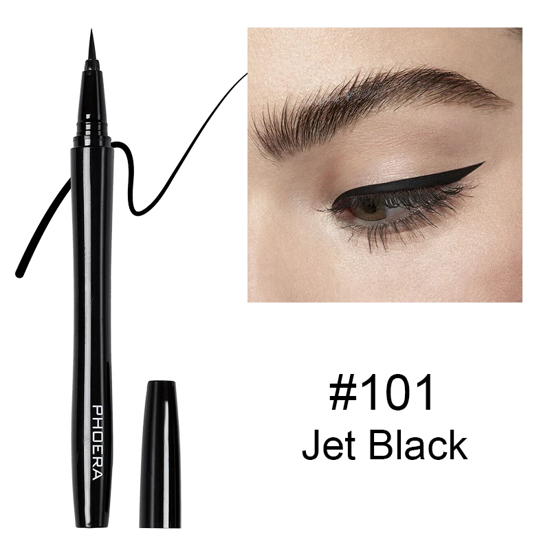 PHOERA Black liquid eyeliner automatic rotating eye liner waterproof not blooming eyeliner eye makeup glitter eyeliner TSLM1