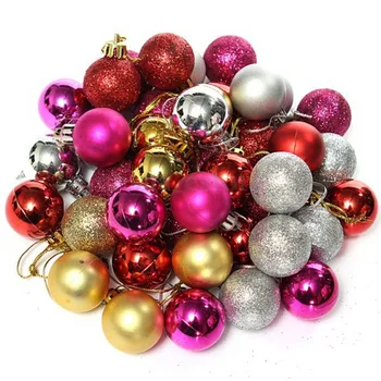

24 Pcs/Set Glitter Chic Christmas Tree Ball Baubles Xmas Party Wedding Hanging Ornament Christmas Decoration