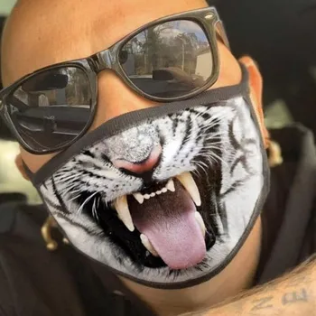 

Adult Tiger Print Face Mouth Masks Sunscreen Funny 3d Printed Washable Reusable Cloth Face Mask Outdoor Mascarillas Adulto