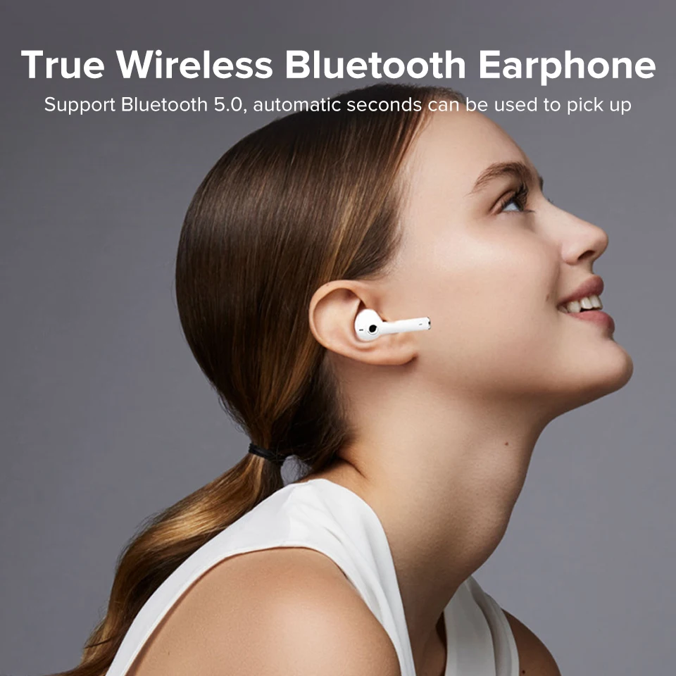 TWS V5.0 спортивные наушники беспроводные Bluetooth наушники 3D стерео звук Игровая гарнитура для всех телефонов, с зарядной коробкой микрофон