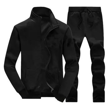 

Men Tracksuits Solid Color Sportswear 2019 Autumn Men's Jacket + Pants Tracksuit Male Sweatshirt Casual 2 Piece Set 10.22