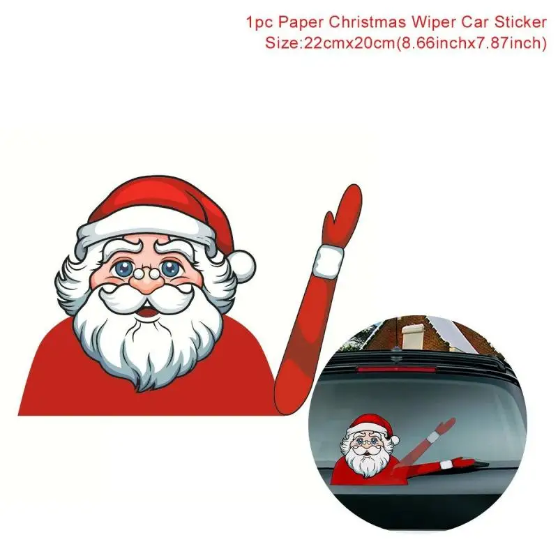 Рождественский автомобиль наклейки с Сантой автомобильный Стайлинг автомобиля заднего стекла, развевающиеся рычаг стеклоочистителя Стикеры автомобиль Accessries - Название цвета: 4