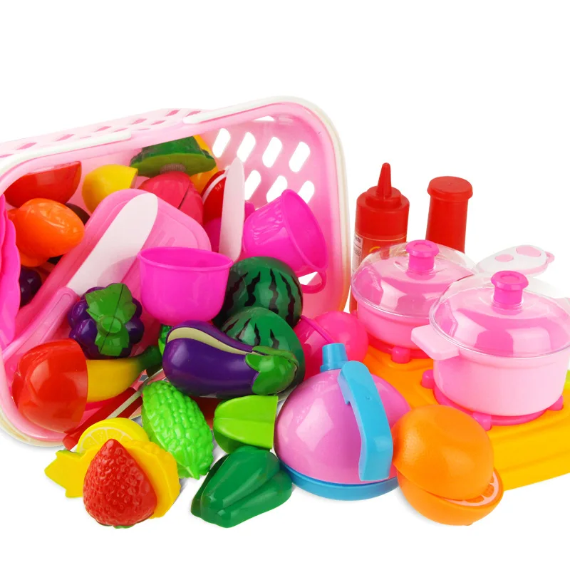 

Slicer Fruit Toy Set Play House Kitchen Fruit Basket Emulational Fruit Maternal And Child Interactive Toy