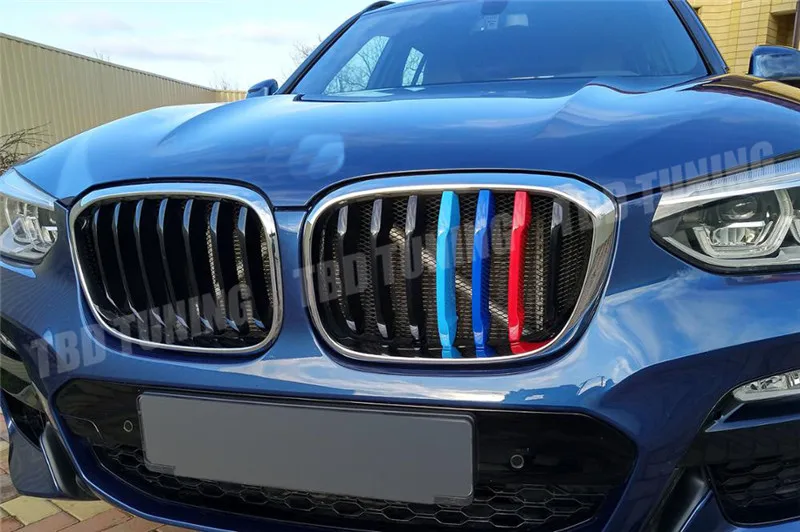 Для BMW X3 G01 X4 G02+ 3 шт Трехцветная Передняя декоративная планка крышка полосы для бампера крышка наклейки