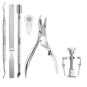 

6 Pieces / Set Of Endogenous Toenail Tool Kit, High Quality Nail Care Foot Tool, Embedded Toenail Removal Correction Clipper, Su