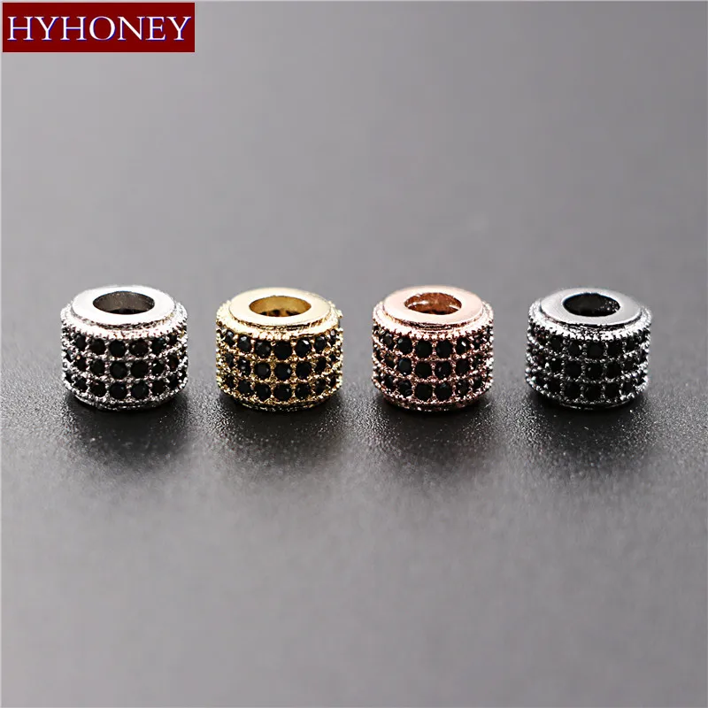 Fashion Copper Metal with Micro Pave Zircon CZ Beads Jewelry Accessories For DIY Hand-Making Women Pulsera | Украшения и