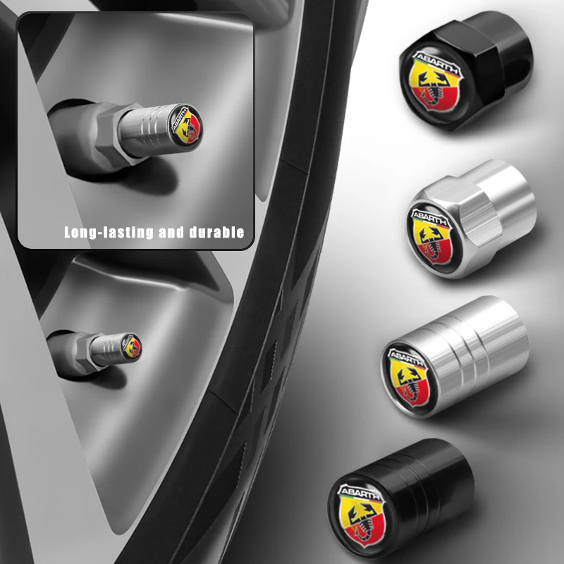 4 Pezzi Car Styling Alluminio Scorpione Logo Badge Ruota Pneumatico Valvola Stelo Tappi Copertura Ricambi Auto Per Fiat Abarth Accessori Esterni