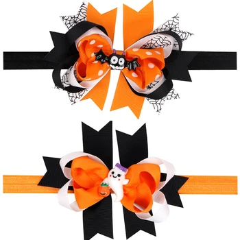 

Baby Kids Halloween Bat Ghost Bow Head band Hairbands Children Hair Accessories QX2D