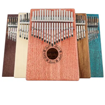 

17 Keys Kalimba Mbira Thumb Piano Traditional Musical Instrument Accompaniment with Tuning Hammer Scale Sticker for Kids Adult