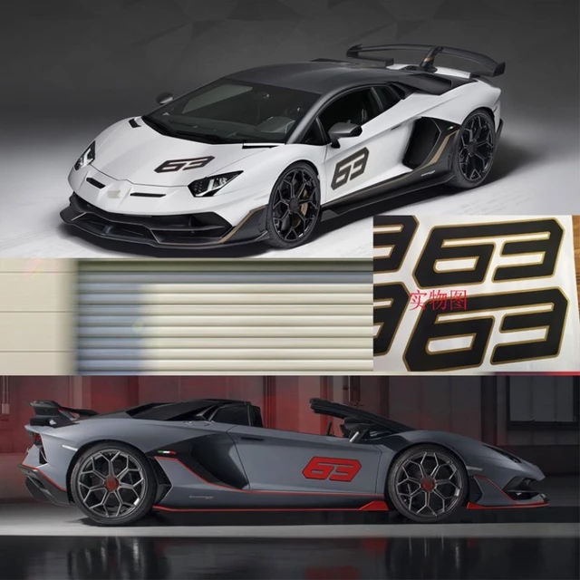 Sports Car Sticker For Lamborghini Aventador Svj 63 Personalized Custom  Decal Sv Number 63 Decal - Car Stickers - AliExpress