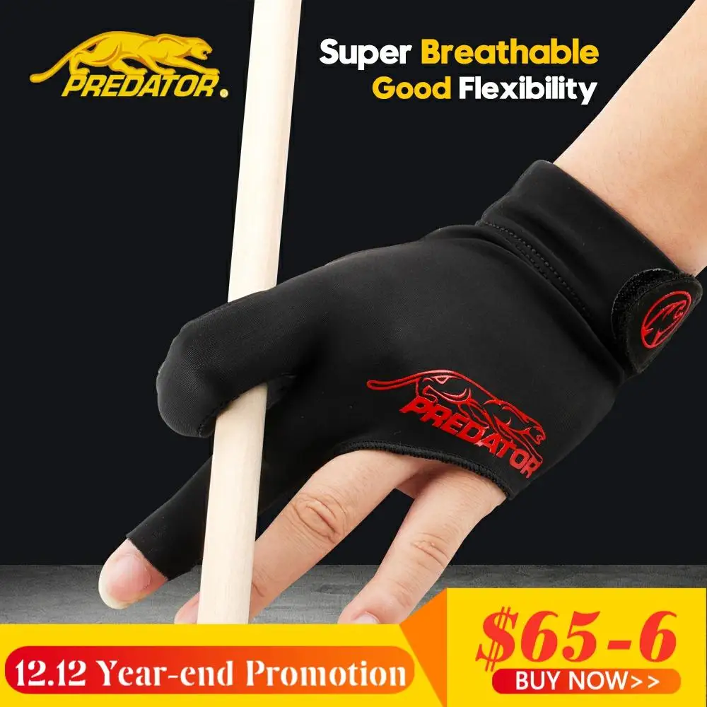 

PREDATOR Gloves Professional Pool Cue Snooker Cue Gloves Three-finger Mitts Non-slip Left-handed Comfortable Billiard Accessory