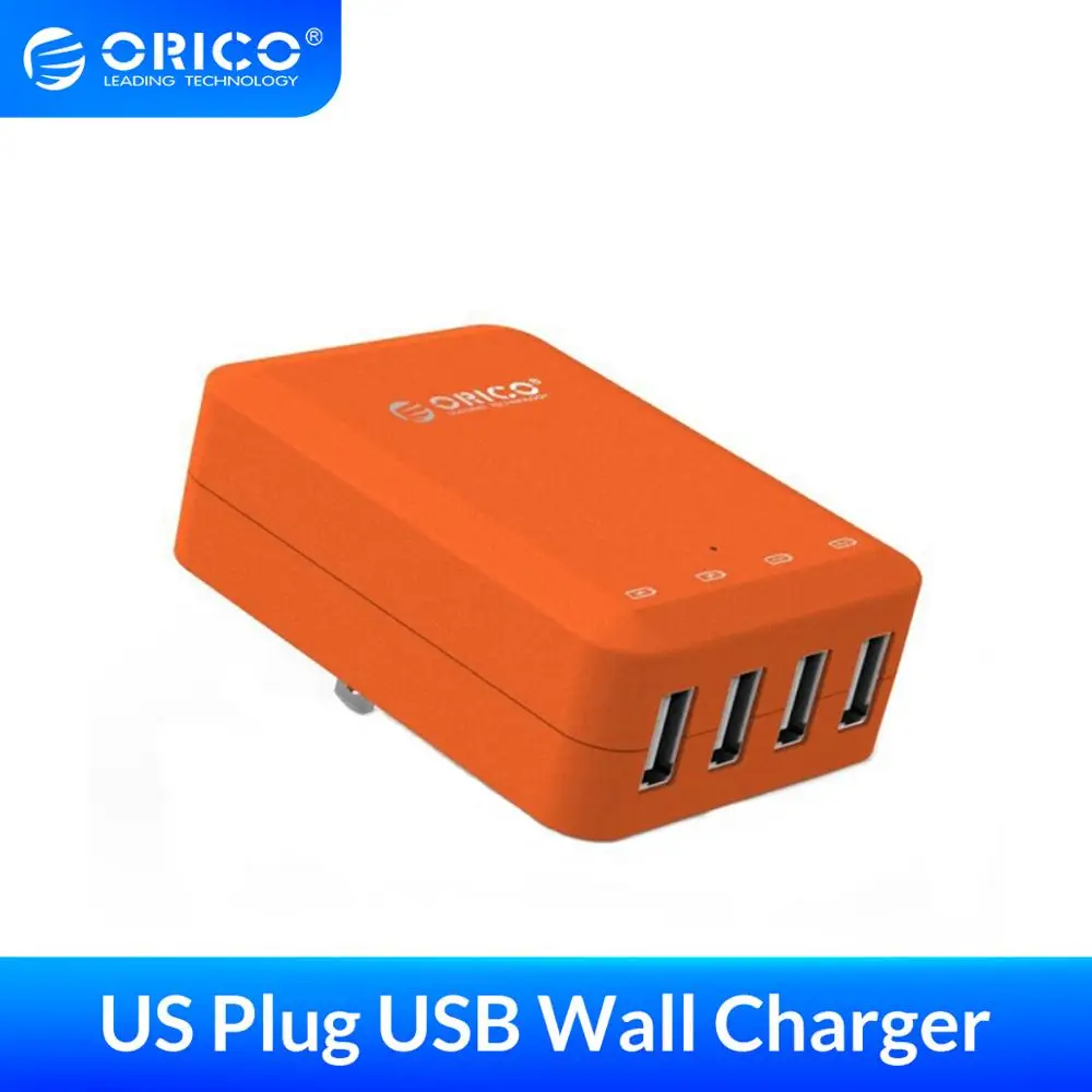 Смарт зарядное устройство ORICO с 4 портами USB настенное складная вилка дизайн для
