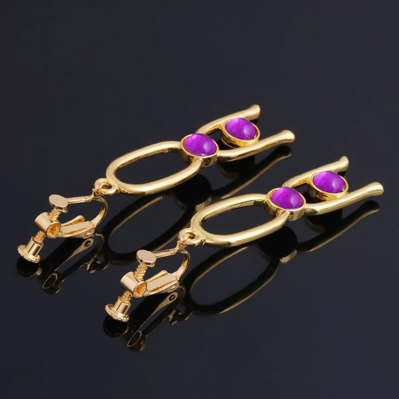 Game Fate Grand Order Gilgamesh Earrings Cosplay FGO Purple Clip Earring Men Women Ear Clip Costume Accessories 3
