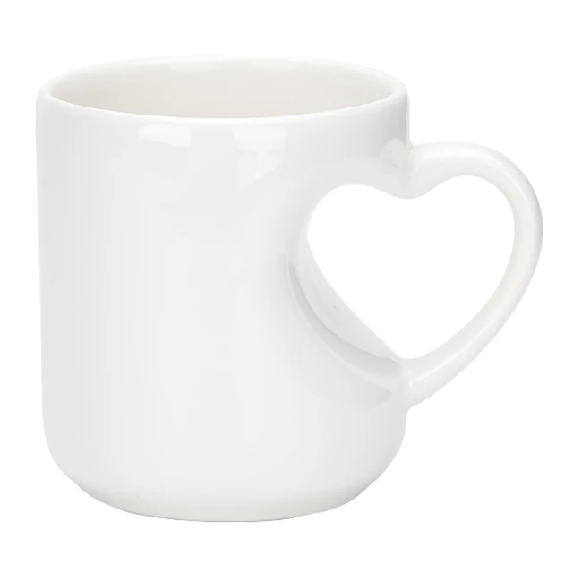DIY Customize Coffee Milk Ceramic Mug Printed Image Picture Photo Logo Text White Peach Heart Cup Gift white