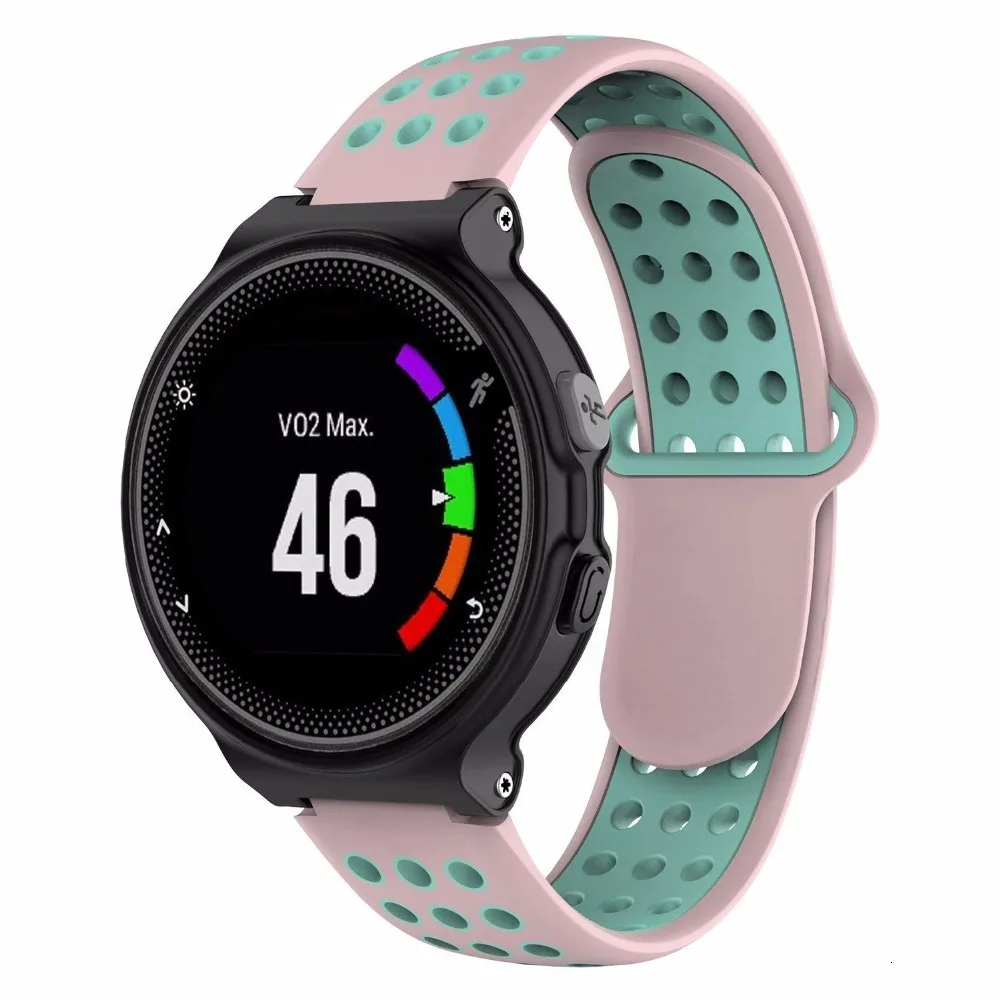 Браслет ремешок для смарт-часов Garmin Forerunner 220/230/235/620/630 два Цвета 2in1 ремешок мягкий силиконовый сменный наручный ремешок для наручных часов