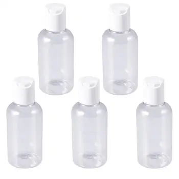 

75ml Refillable Bottle Press Cap Travel Bottle Storage Container for Shampoo Cream Lotion (Random Cap Color)