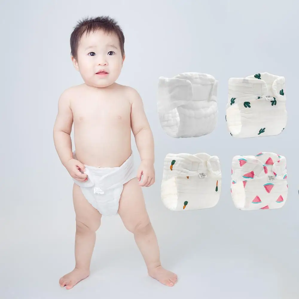 5pcs baby white cloth diapers muslin reusable washable cotton cloth