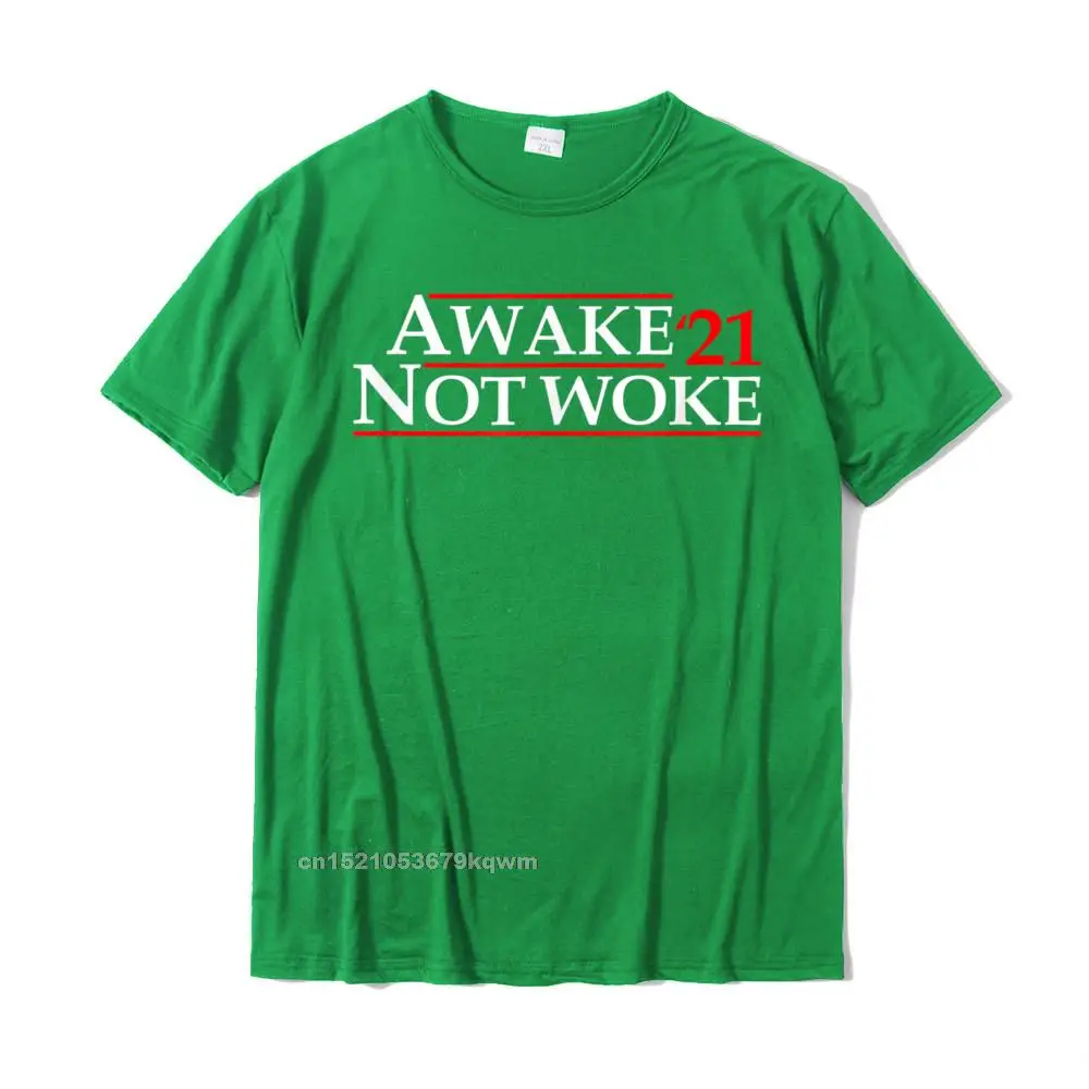 Brand New Male T-shirts comfortable Casual Tops Shirt 100% Cotton Short Sleeve Slim Fit Tee-Shirt O-Neck Free Shipping Free Speech - Awake Not Woke - Political Censorship T-Shirt__4660 green