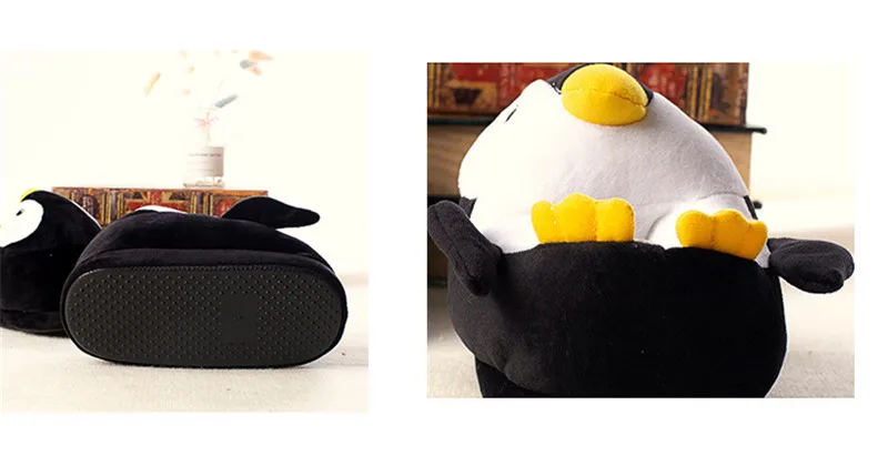 Suihyung/Детские плюшевые тапочки с рисунком; зимняя теплая Нескользящая домашняя обувь; домашние тапочки; мягкая хлопковая обувь с рисунком пингвина для мальчиков и девочек
