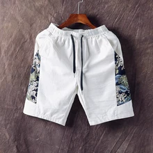 Летние мужские шорты кэжуал льняные и хлопковые однотонные свободные трусы, высокая посадка, на шнурке, мягкие удобные льняные шорты-бермуды Большие размеры 5XL