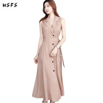

Summer Dress Khaki Black Sleeveless Ol Elegant Womens Dresses Long Bodycon Office Ladies Sexy Party Work Maxi Aline Slim Dress