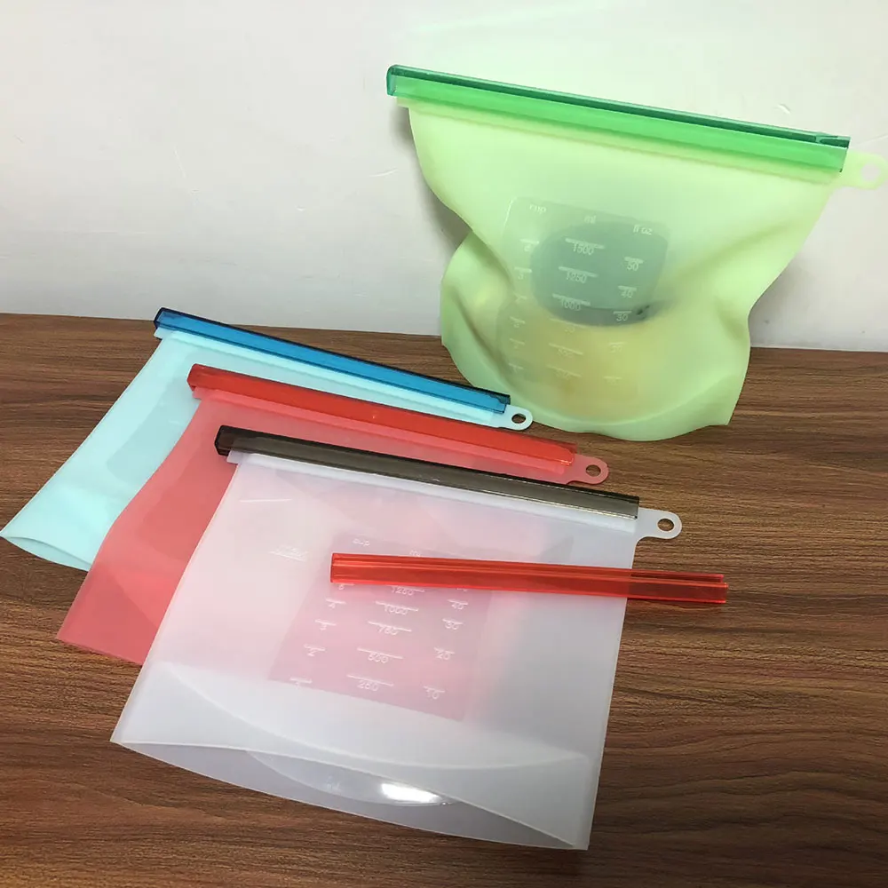 4 шт многоразовый мешок для закусок нулевые отходы силиконовые пакеты для хранения продуктов Ziplock герметичная сэндвич фрукты упаковка кухонный пищевой контейнер