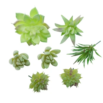 

7 Pcs Artificial Succulent Plants Green Unpotted Faux Flower Succulents Mini Echeveria for Home Garden Decorations