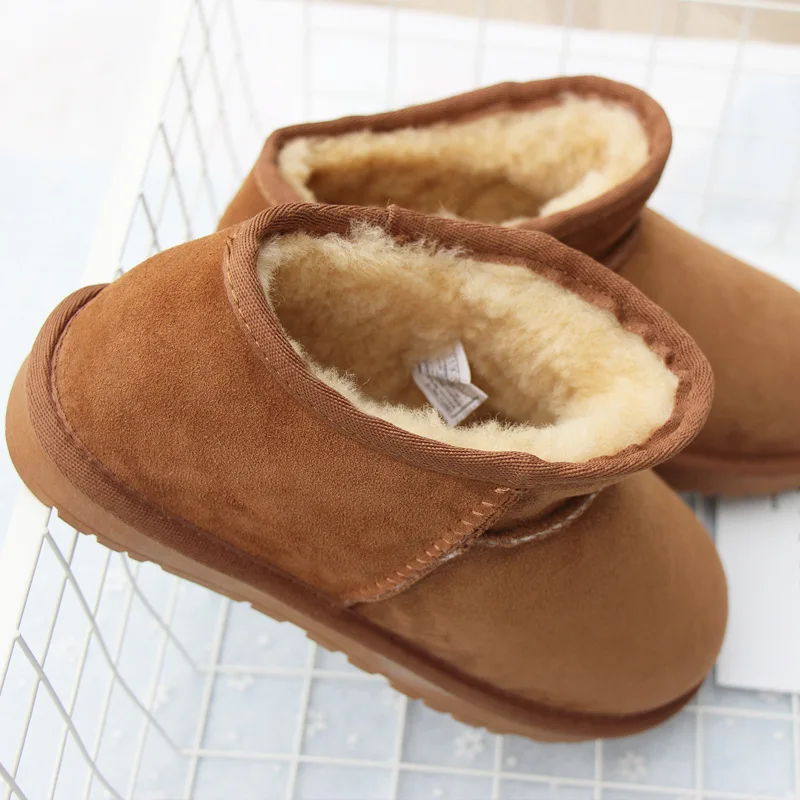 

Low-Top Snow Boots Men's Fur Winter Slip-on Loafers Winter Warm Flat Anti-slip Low-Top Women's Boots