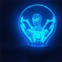 Фигурка Человека-паука, 3D светодиодный светильник, меняющий цвет, светодиодный ночник, подарки для детей, визуальная Таблица, лампа для спальни, Рождественская лампа