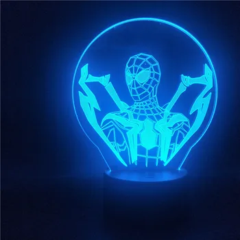 

Spider Man Figure 3D LED Lamp Color Changing LED Night Lamp Gifts for Children Visual Table Lamp for Bedroom Christmas Luminaria