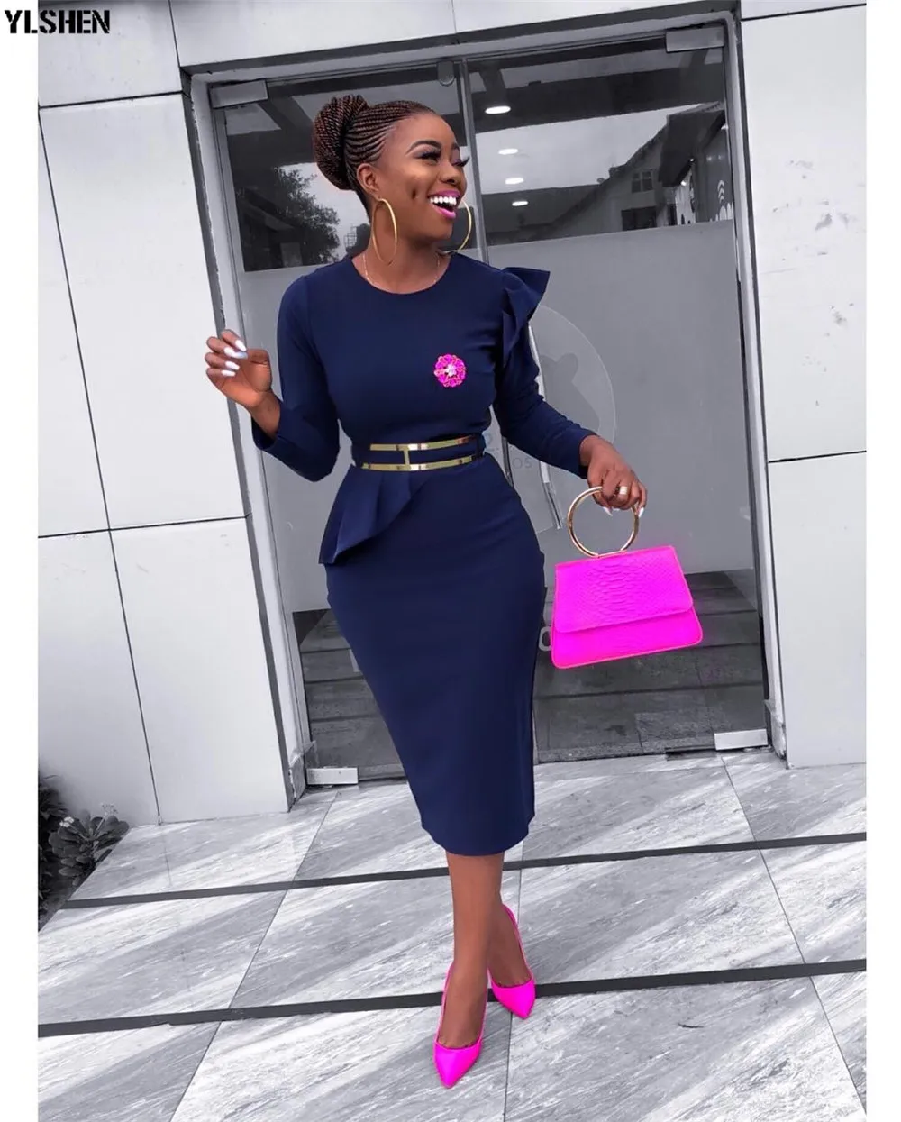 High Quality African Dresses For Women 2019 Africa Clothing Summer Elegant Bodycon Ankara Dresses Fashion African Dress For Lady 05