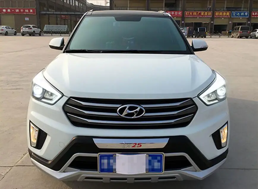 Автомобильный bupmer головной свет для hyundai IX25 фары Creta автомобильные аксессуары светодиодный DRL HID ксенон, противотуманная фара для IX25