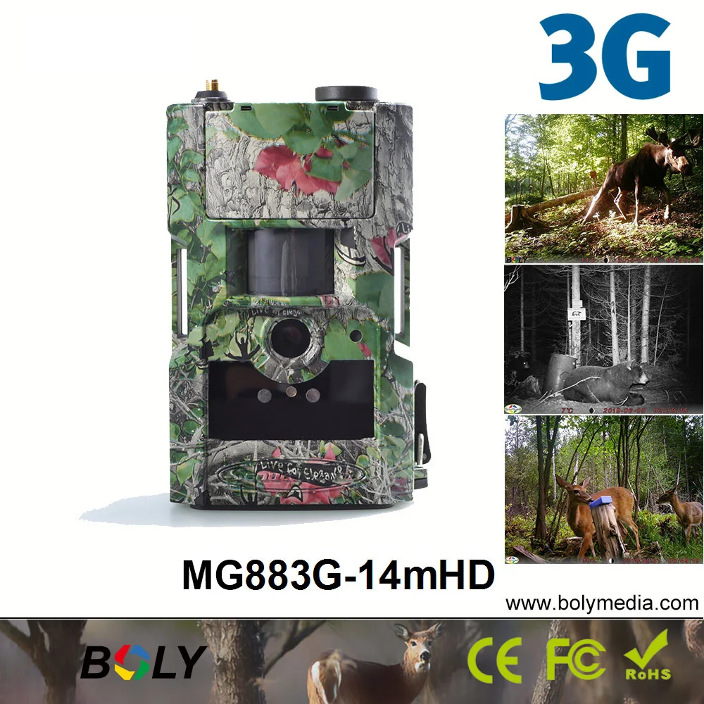BolyGuard 3G Wireless Hunting Cameras MG883G-14mHD MMS/GPRS 14MP 940nm Invisible IR Trail Cameras Photo Traps