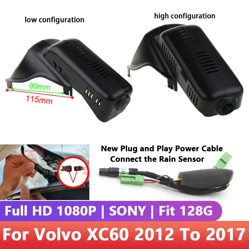 Автомобильный видеорегистратор легко установить для Volvo XC60 2012 2013 2014 2015 2016 2017 с Wi-Fi